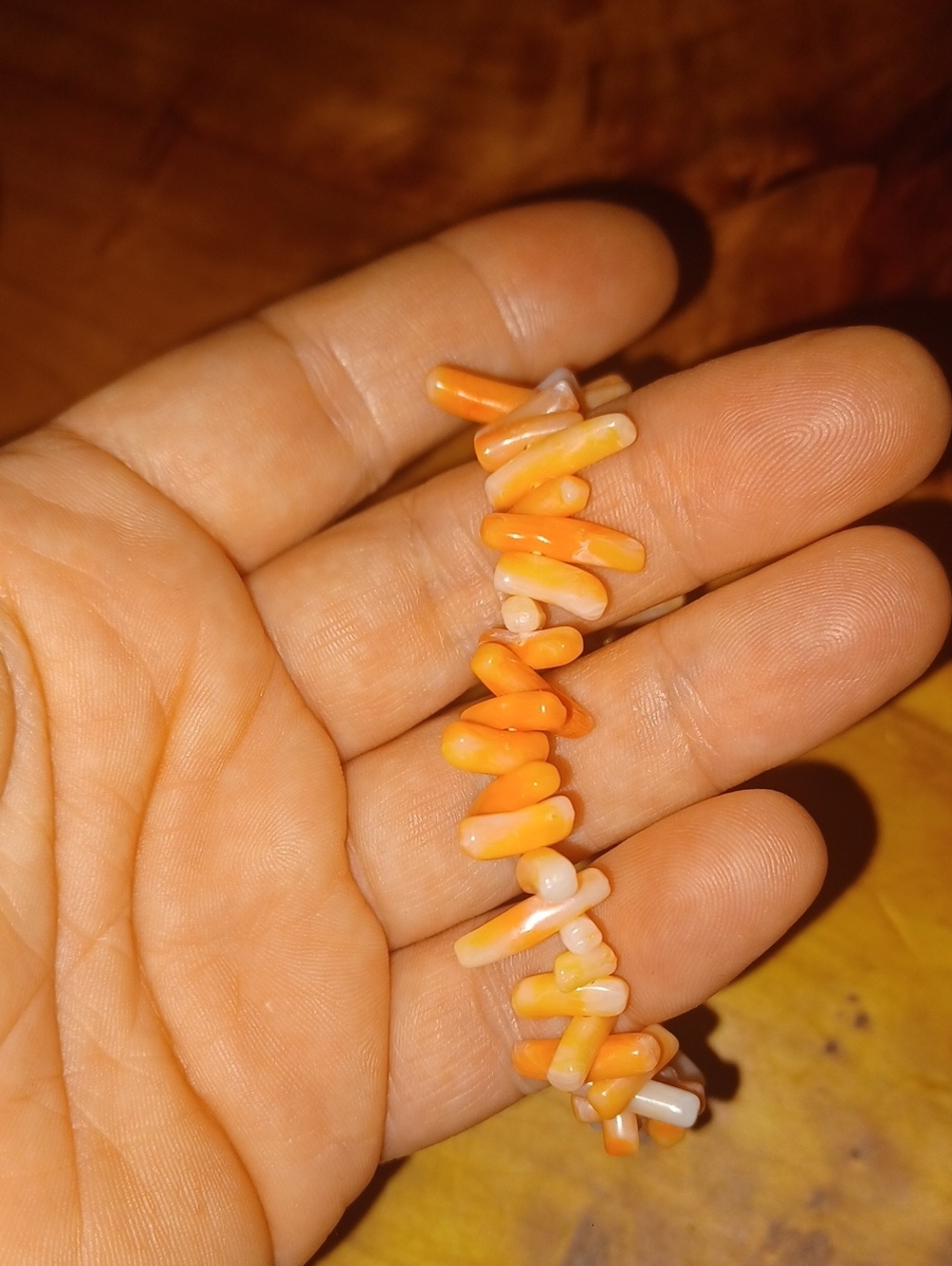 VTG Napier Faux Coral Branch Twig Clasp Bracelet Signed 1960s 1970s 7” Boho